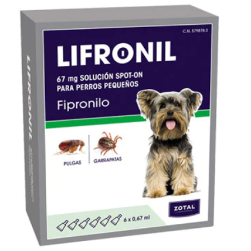 ZOTAL PIPETA FIPRONIL PÑO. 2-10 KG 6UDS C/5 MASCOTAS COMPLEMENTOS